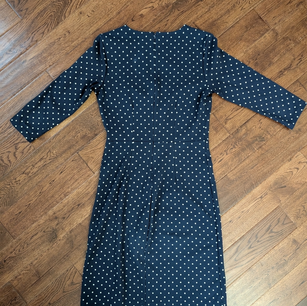 EUC Ladies Old Navy Polka Dot Sheath Midi 3/4 Sleeve Dress Size Small TALL - Picture 5 of 9